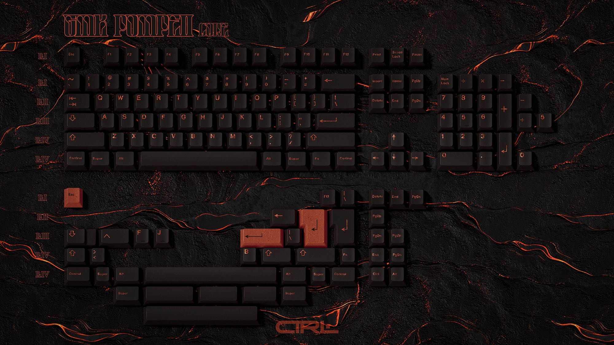 【ほぼ新品】GMK CYL POMPEII keycap キーキャップセット GMK CYL Pompeii Keycaps